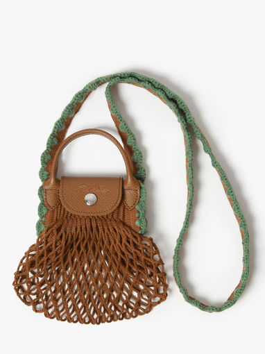 Longchamp Le pliage filet crochet Cross bodytas Bruin